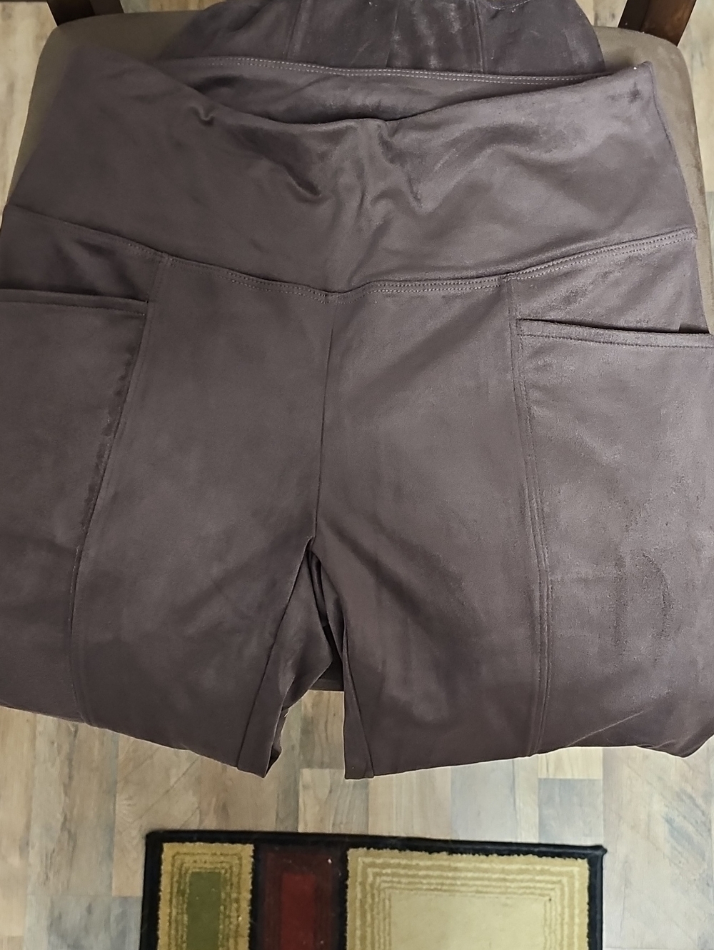 Ruby Ribbon Brown Faux Suede Leggings.